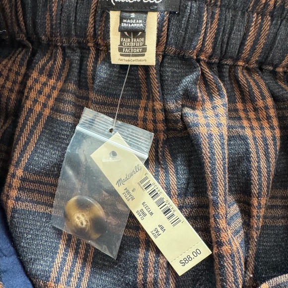 Madewell Double Breasted Plaid Brown and Black Women's Mini Skirt - Picture 5 of 5